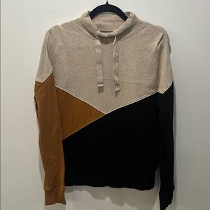 Pact Airplane Organic Cotton Medium Colorblock Mock Neck Pullover Sweater